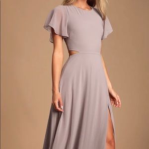 Garden Bliss Dusty Lavender Cutout Maxi Dress